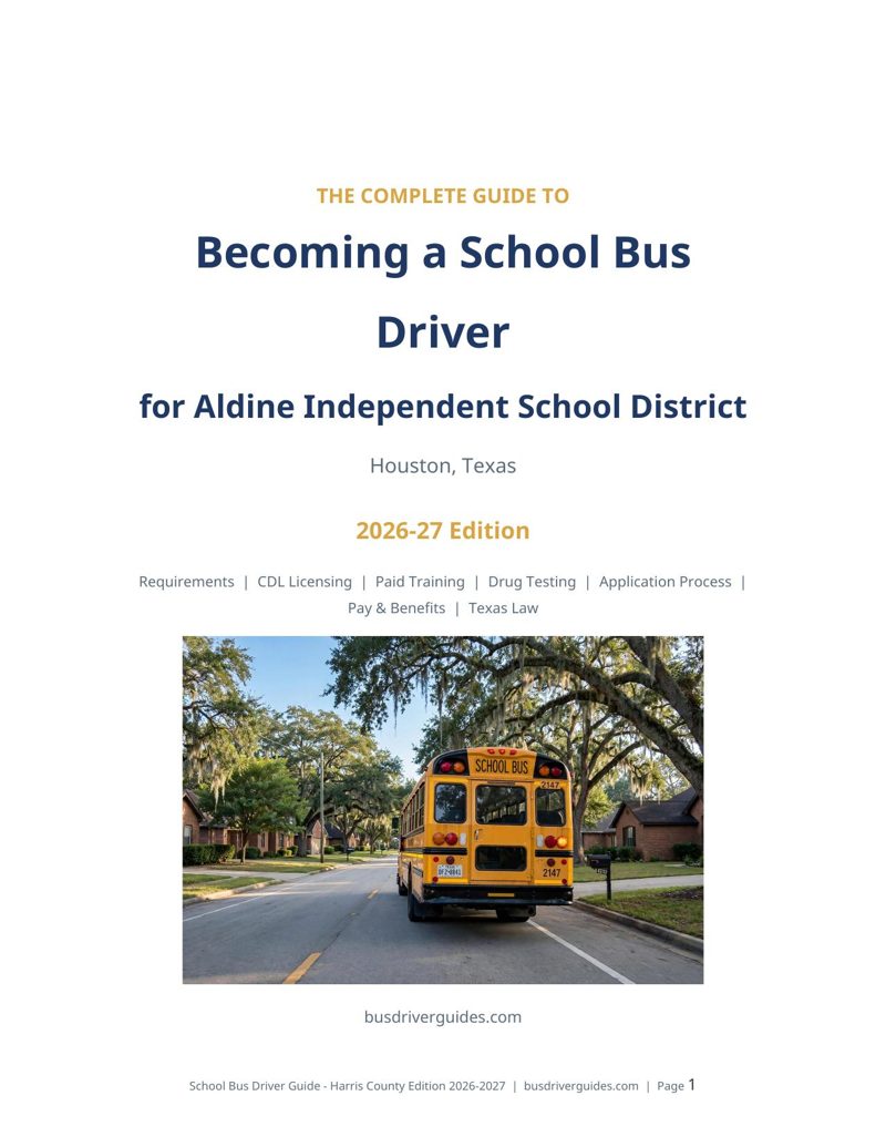 Aldine ISD School Bus Driver Guide cover