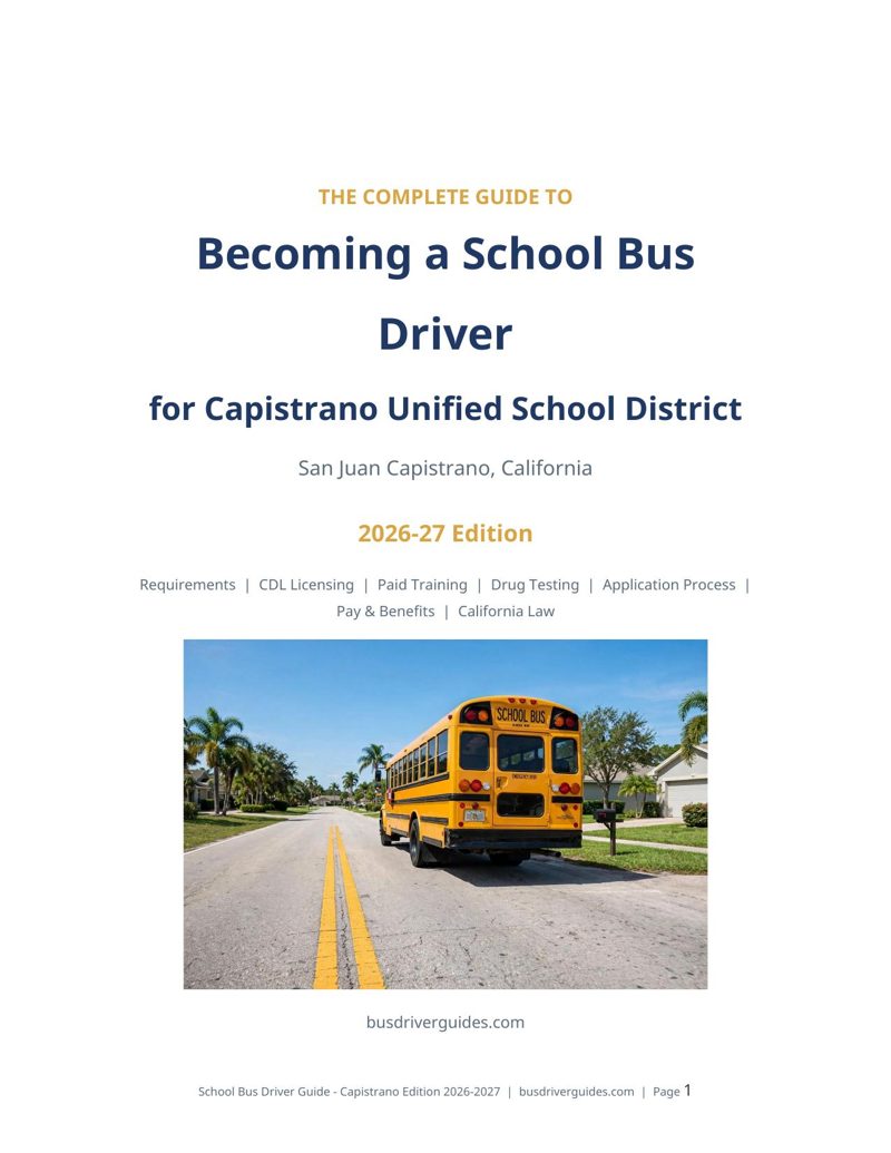 Capistrano Unified School Bus Driver Guide cover