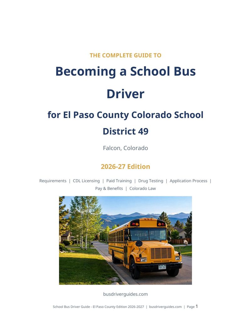 El Paso County Colorado School District 49 School Bus Driver Guide cover