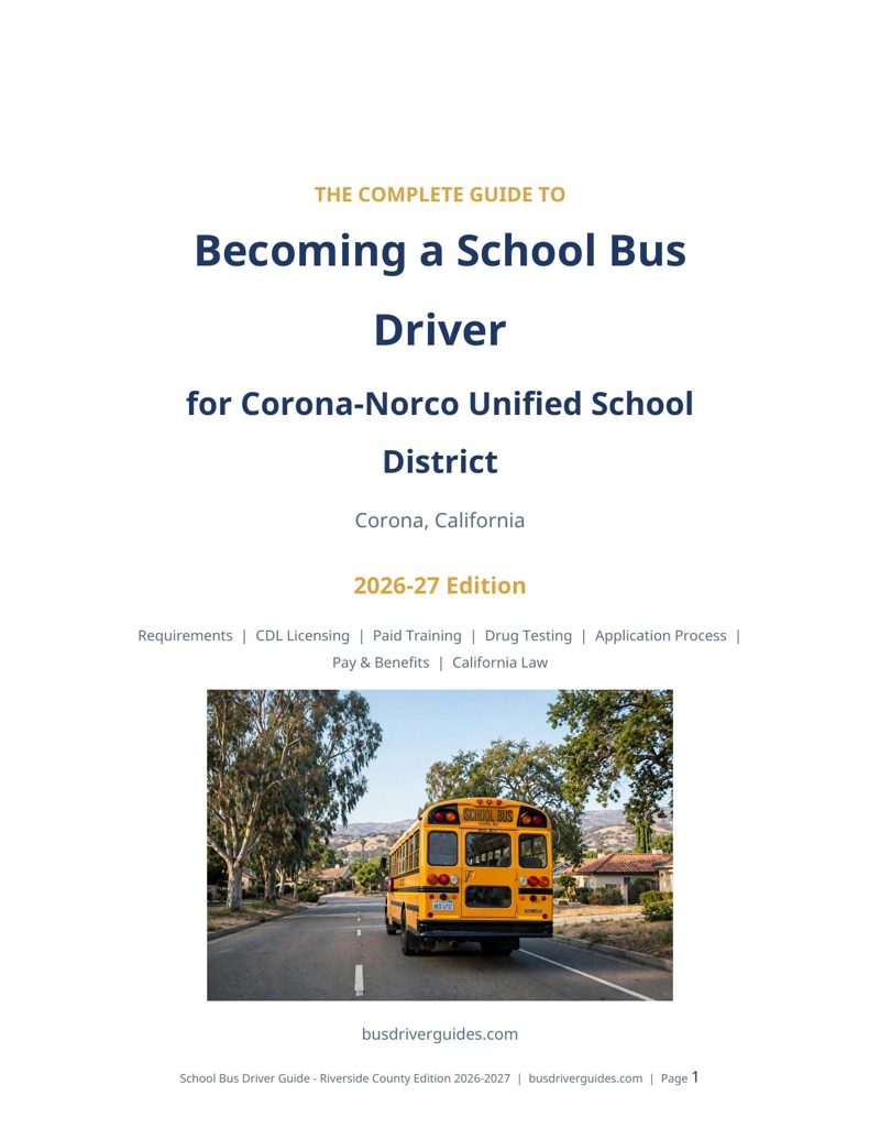 Corona-Norco Unified School Bus Driver Guide cover