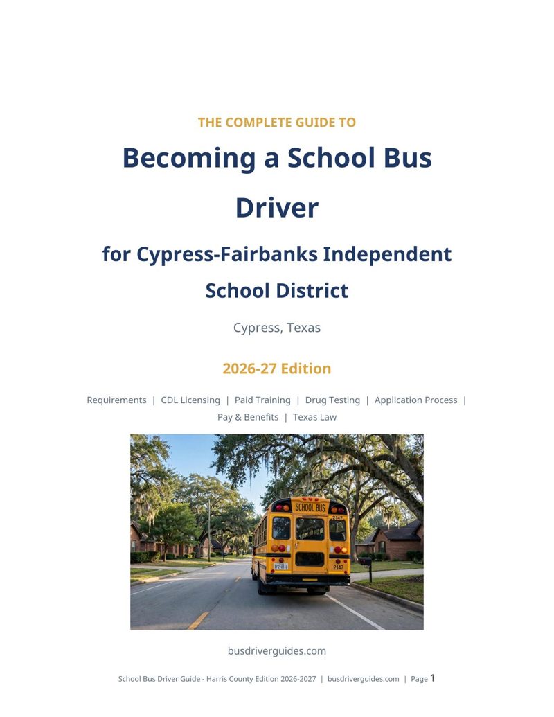 Cypress-Fairbanks ISD School Bus Driver Guide cover