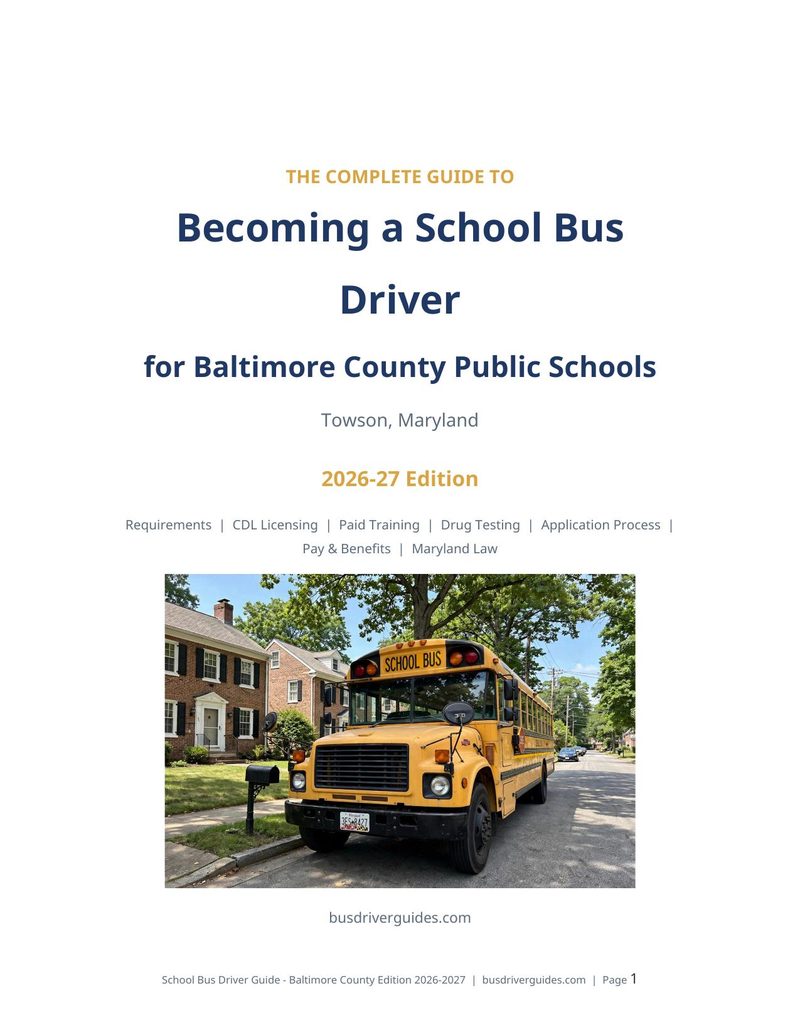 Baltimore County Public Schools School Bus Driver Guide cover