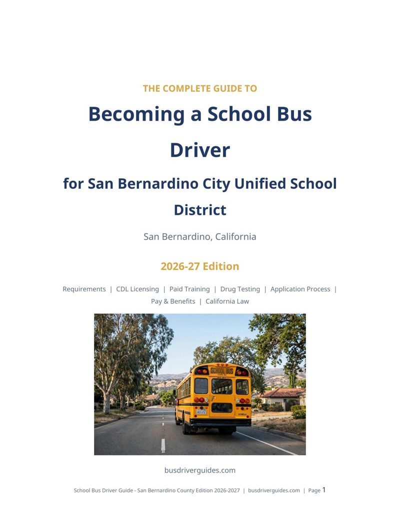 San Bernardino City USD School Bus Driver Guide cover