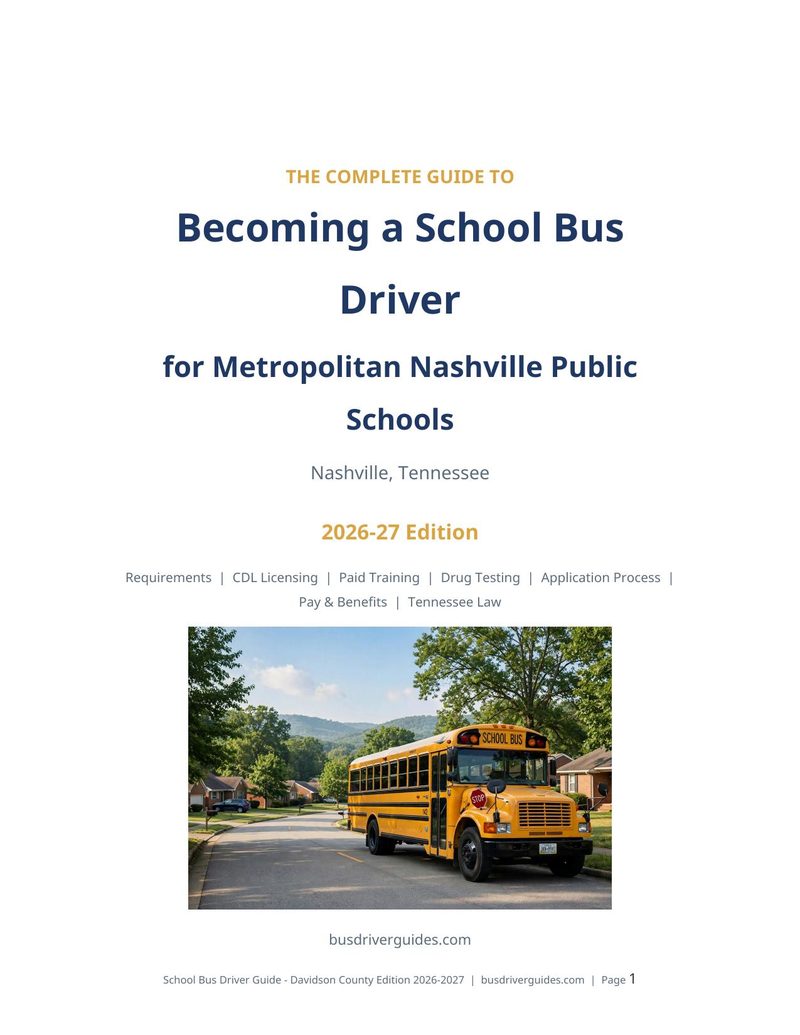 Metropolitan Nashville Public Schools School Bus Driver Guide cover