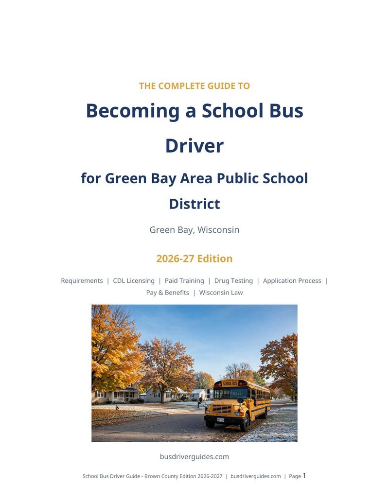 Green Bay Area Public School District School Bus Driver Guide cover